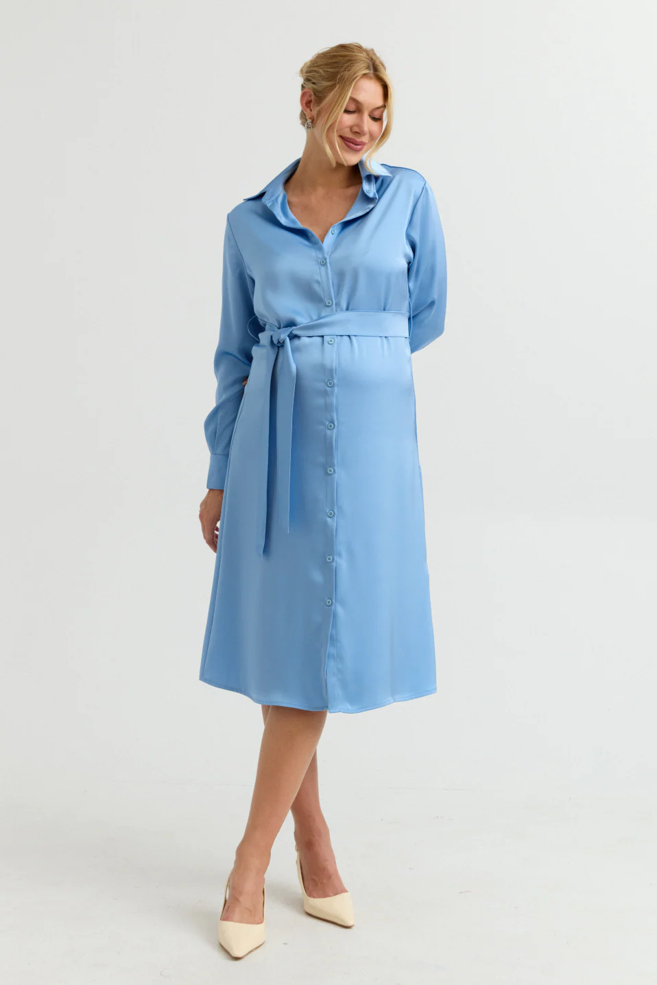 Grace Satin Shirt Dress - Image 3