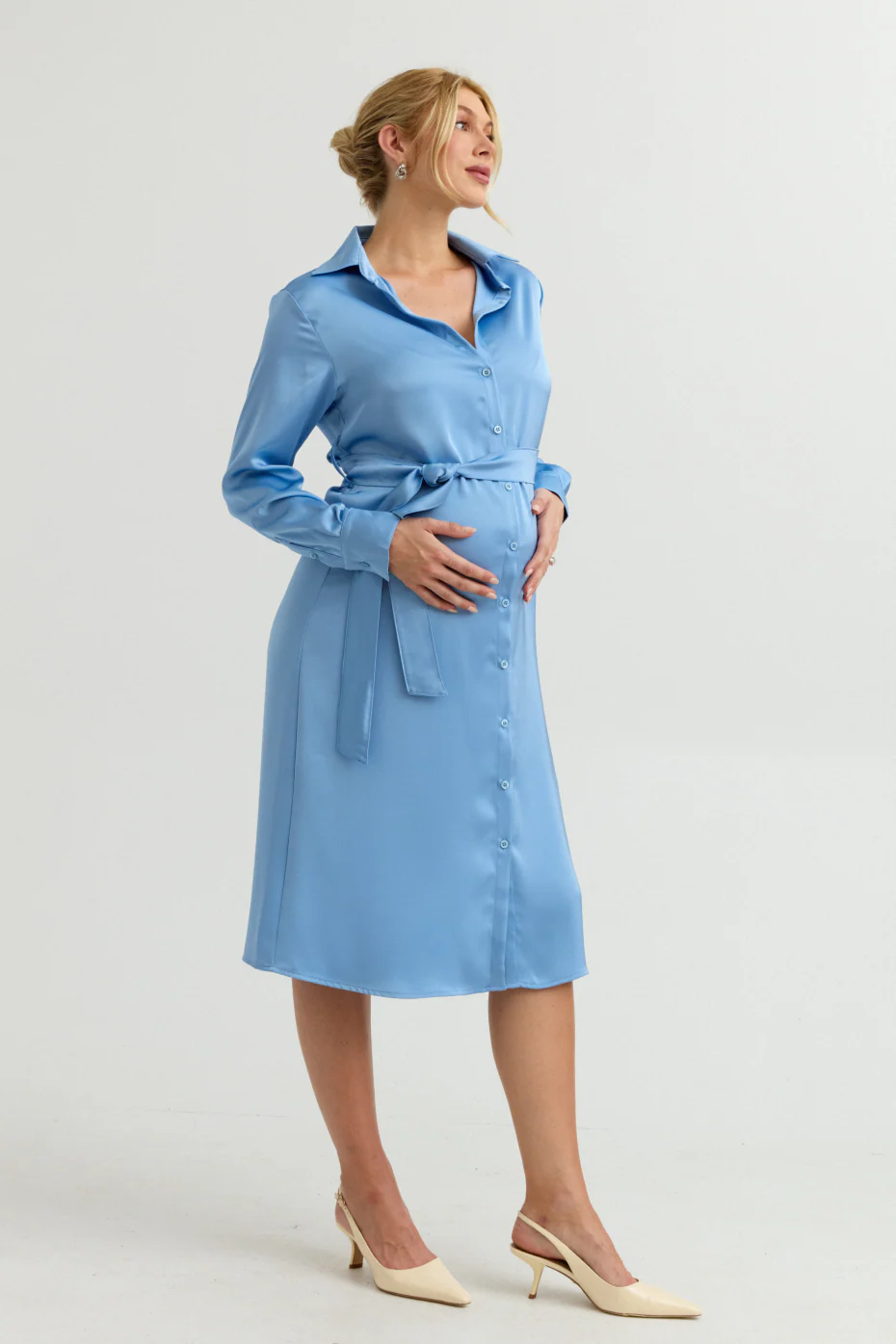 Grace Satin Shirt Dress - Image 4