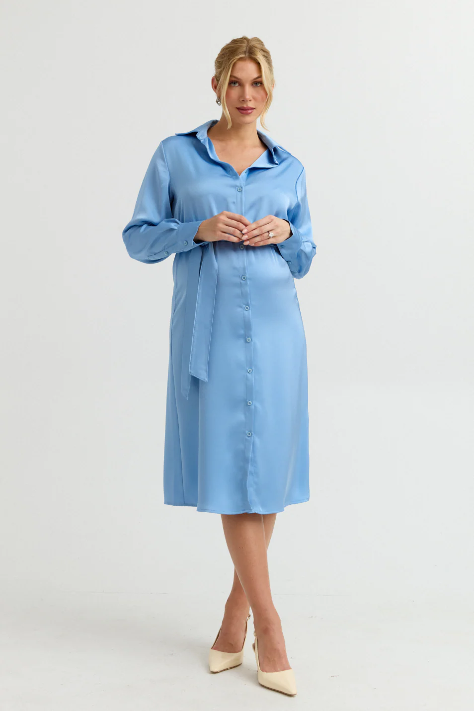 Grace Satin Shirt Dress - Image 5